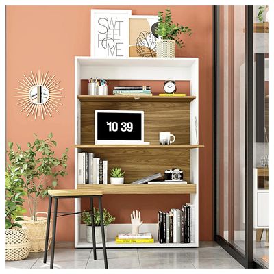 Estante Multiuso Livreiro 1 Porta Branco Mood Caemmun