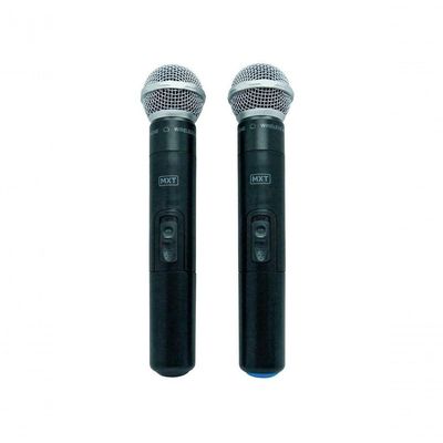 Microfone Mxt Sem Fio Duplo Uhf302 Maleta Freq...