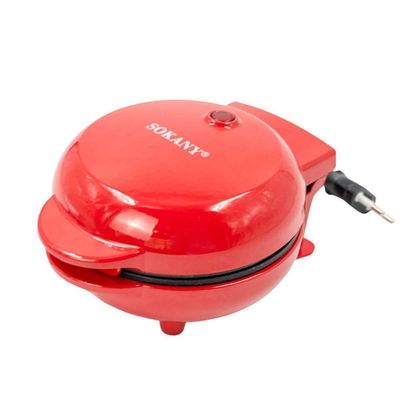 Mini Maquina Forma Elétrica Retro De Fazer Waffles Donuts Rosquinhas Vermelho