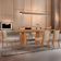 Mesa Noronha 180cm Tampo Laminado Barril Com 6 Cadeiras Livi Linho Premium Imbuia Natural