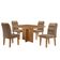 Mesa Olimpia 90 Mdf Canto Copo E Com 4 Cadeiras Carol Veludo Capuccino Naturalle
