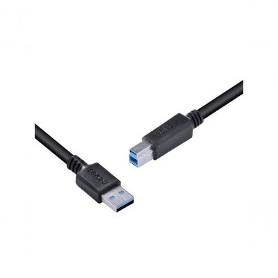 Cabo Para Impressora E Hd Externo Usb A 3.0 Macho Para Usb B 3.0 Macho 28awg Puro Cobre 3 Metros - Puabm3-3