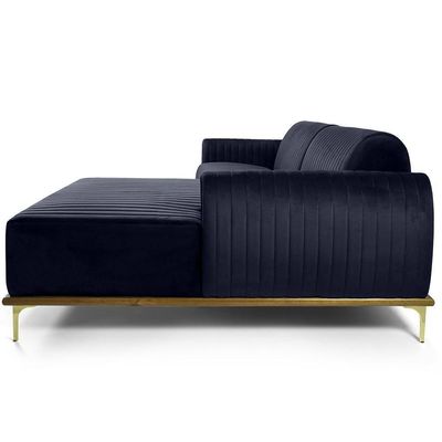Sofá 4 Lugares Com Chaise Molino 255 Cm Azul Marinho C-287