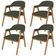 Kit 04 Cadeiras de Jantar e Estar Living Estofada Nadja L02 Linho Verde Musgo - Lyam Decor