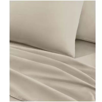 Jogo Cama Queen 4 Pç Poliéster Toque de Seda Bege Jolitex