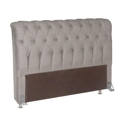 Cabeceira P/Cama Box B/Pastor Estofada Veludo Luxo Creme