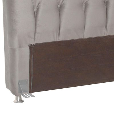 Cabeceira P/Cama Box B/Pastor Estofada Veludo Luxo Creme