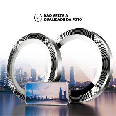Protetor de Lente para iPhone 16 - One Armor - Frame para câmera - Prata - Gshield