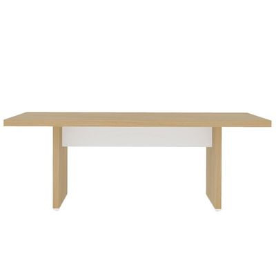 Mesa Para Escritório Reunião Home Office Atria Executiva 204x90cm A02 Carvalho Branco - Lyam Decor