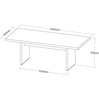 Mesa Para Escritório Reunião Home Office Atria Executiva 204x90cm A02 Carvalho Branco - Lyam Decor