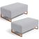 Kit 02 Puffs Decorativo Sala De Estar Cléo 90cm W01 Base Ferro Cobre Suede Cinza - Lyam Decor