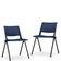 Kit 04 Cadeiras Fixa Base Preta Empilhável Up  F02 Azul Marinho - Lyam Decor