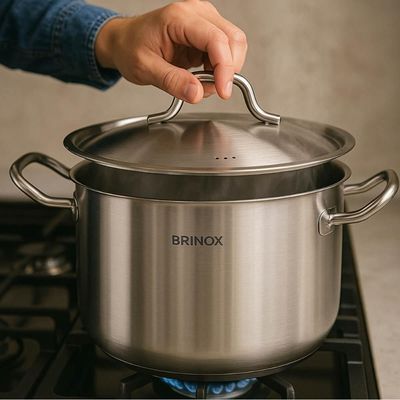 Tampa para Panelas Brinox Inox Profissional 24cm Frigideiras Caldeirões Caçarolas