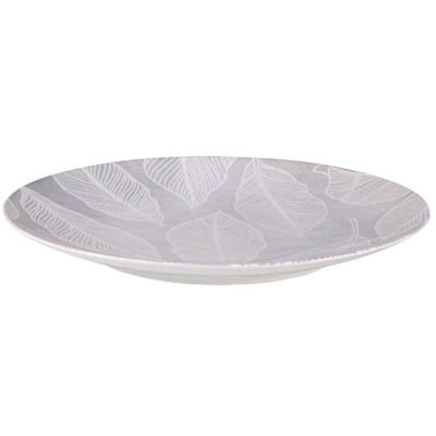 Prato Raso Tramontina Arbo em Porcelana Branca Decorada 25cm Cozinha Mesa Posta Jantar Almoço