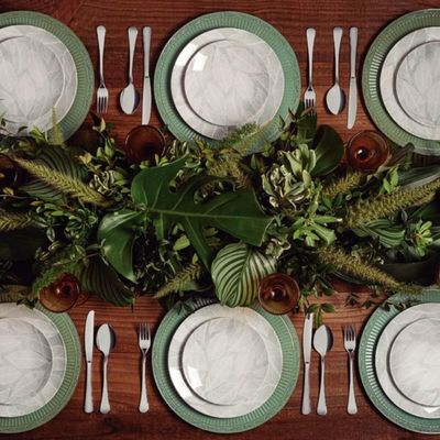 Prato Raso Tramontina Arbo em Porcelana Branca Decorada 25cm Cozinha Mesa Posta Jantar Almoço