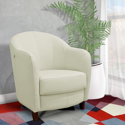 Kit 3 Poltronas Decorativas Sala de Estar Pés Madeira Kairós Couro Off White - Gran Belo