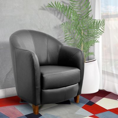 Kit 3 Poltronas Decorativas Sala de Estar Pés Madeira Kairós Couro Preto - Gran Belo