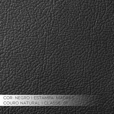 Kit 3 Poltronas Decorativas Sala de Estar Pés Madeira Kairós Couro Preto - Gran Belo
