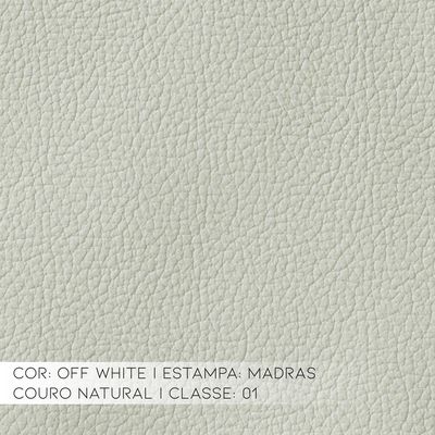 Kit 4 Poltronas Decorativas Sala de Estar Pés Madeira Kairós Couro Off White - Gran Belo
