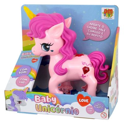 Brinquedo Sortido Baby Unicornio Com Luz e Som - Dm Toys 6693