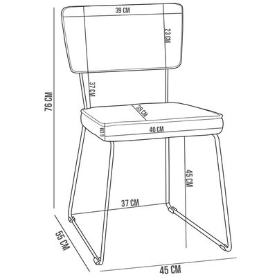 Kit 4 Cadeiras Decorativa Estofada Para Sala De Jantar Allana L02 Couríssimo Casco Fendi - Lyam Decor