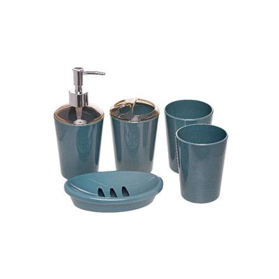 Kit Banheiro Lavabo 5 Peças Em Melamina Verde