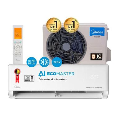Ar Condicionado Split Hi Wall Inverter Midea AI Ecomaster BTUs R-32 Quente e Frio 220V