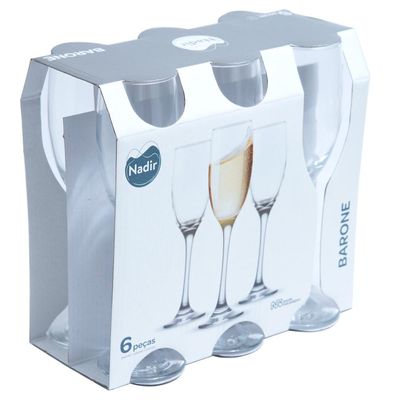 Conjunto 6 Taças para Champanhe 190ml Nadir Barone Única