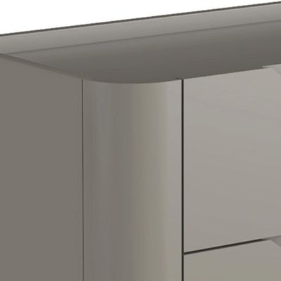 Mesa De Cabeceira Orgânica 2 Gavetas Pés Industrial Preto Bliss I03 Grigio - Lyam Decor