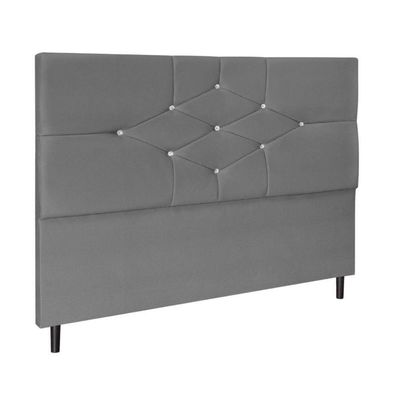 Cabeceira Cama Box Casal 140 Cm Camboriú Suede Cinza