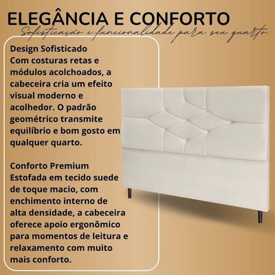 Cabeceira Cama Box Casal 140 Cm Camboriú Suede Cinza