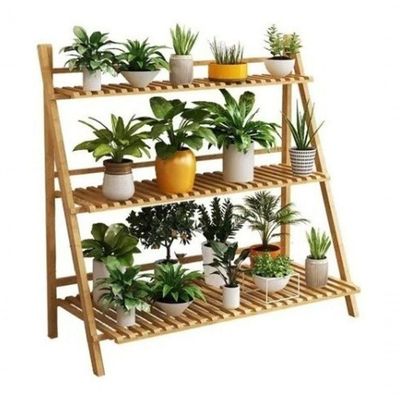 Estante Decorativa De Madeira Dupla Para Flores E Vasinhos