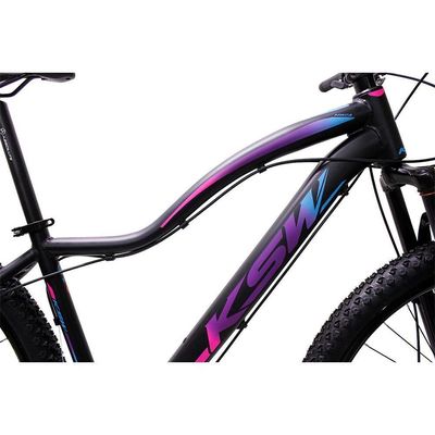 Bicicleta Ksw Aro 29 Feminina Alumínio 21 Marchas Freio A Disco Preto Fos Pink Azul 19