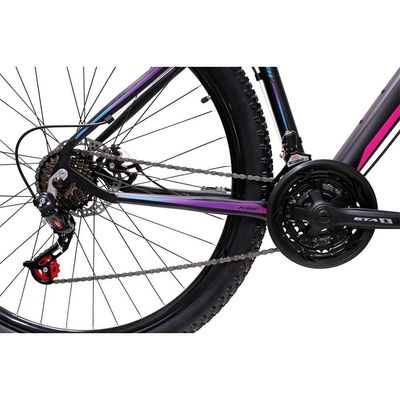 Bicicleta Ksw Aro 29 Feminina Alumínio 21 Marchas Freio A Disco Preto Fos Pink Azul 19