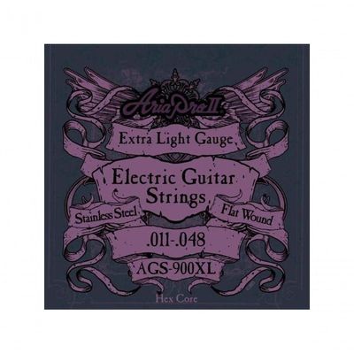 Encordoamento Para Guitarra Flat Wound .011 Ags900xl Aria