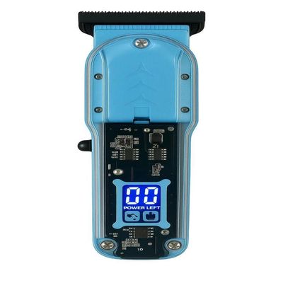 Maquina Cortar Cabelo Transparente Visor Digital Azul