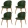 Kit 04 Cadeiras de Jantar e Estar Living Estofada Mia L02 Couríssimo Verde Musgo - Lyam Decor