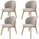 Kit 04 Cadeiras de Jantar e Estar Living Estofada Mia L02 Bouclê Creme - Lyam Decor