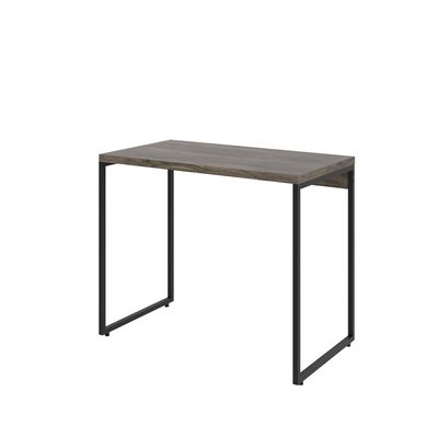 Kit Escritório Estante Areta 4 Prateleiras Mesa Industrial Aspen 90cm C01 Carvalho Dark - Lyam Decor