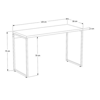 Kit 02 Mesas Para Escritório e Home Office Industrial Aspen 120 cm C01 Onix - Lyam Decor