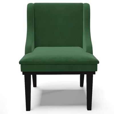 Kit 2 Cadeiras Decorativas Sala de Jantar Base Fixa de Madeira Firenze Veludo Verde/Preto G19 - Gran Belo