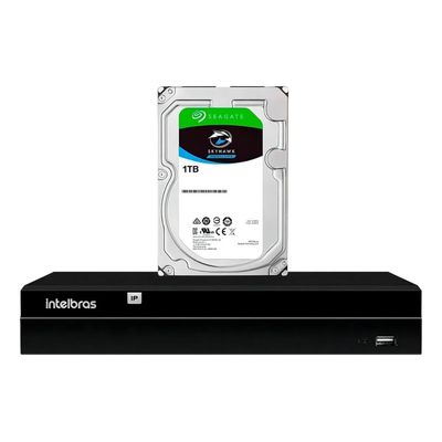 Nvd Intelbras 1404p 4 Canais Poe 4k Ultra Hd Rede Ip Com Hd 1tb