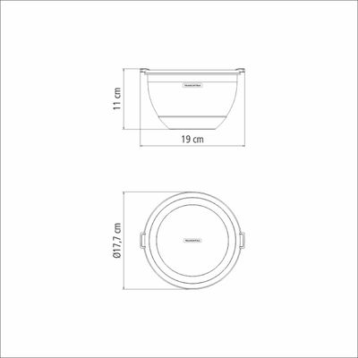 Bowl Tramontina Cucina em Aço Inox com Tampa Plástica 19 cm 1,5 Litros