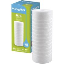 Kit 4 Refis Ranhurados de Reposição 7" Melt Blown para Filtro de Máquina de Lavar Maqlav Acquabios