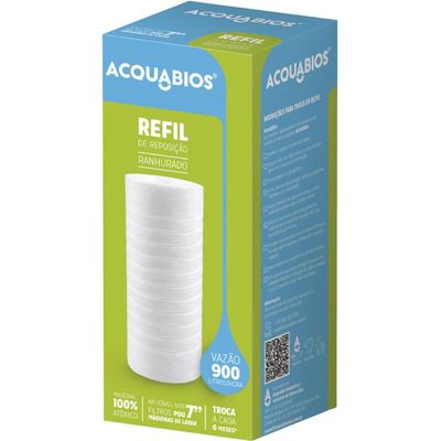 Kit 4 Refis Ranhurados de Reposição 7" Melt Blown para Filtro de Máquina de Lavar Maqlav Acquabios