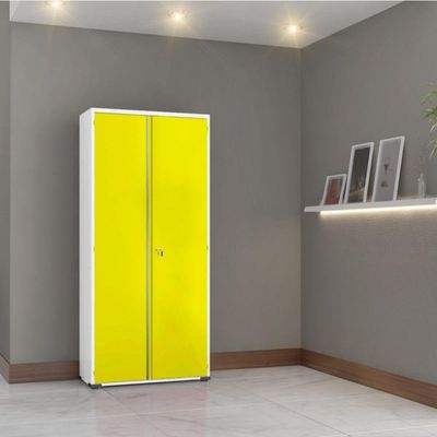 Armário Aço Escritório Fechadura 3 Prateleiras Ea302 Amarelo