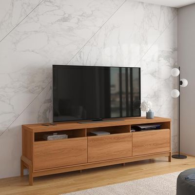 Rack Para Até 70 Polegadas 1 Porta E 2 Gavetas Elegance 2,13m Lukaliam Móveis Jequitiba Jequitiba