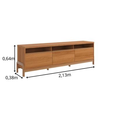 Rack Para Até 70 Polegadas 1 Porta E 2 Gavetas Elegance 2,13m Lukaliam Móveis Jequitiba Jequitiba