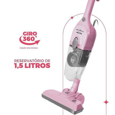 Aspirador de Pó Rosa Vertical Britânia 2 em 1 1400W BASE30 220V