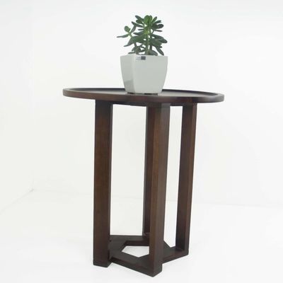 Mesa Lateral Design Redonda Madeira Nobre Imbuia